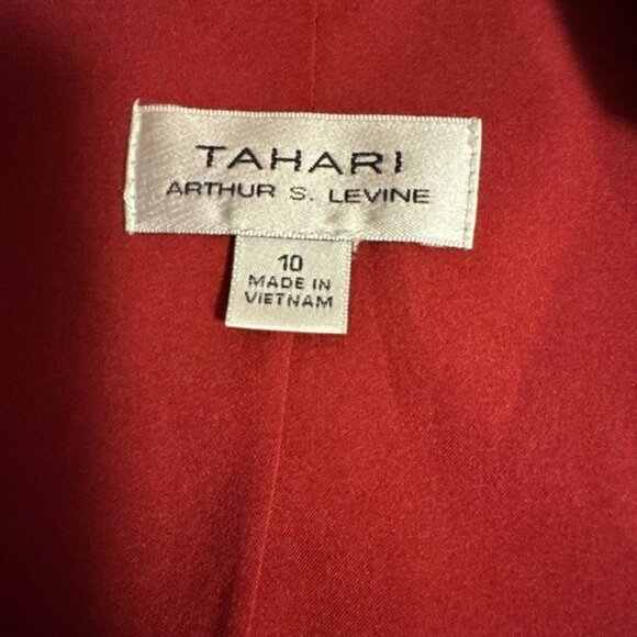 Tahari Red Blazer Structured Notched Lapel - Picture 8 of 9